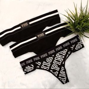 PINK Logo band thong bundle